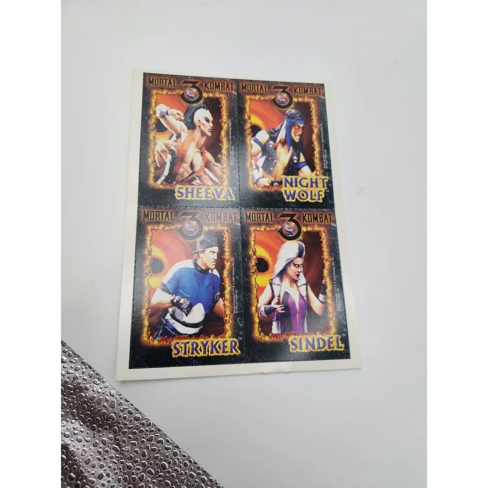 UNCUT SHEET  NINTENDO POWER MAGAZINE MORTAL KOMBAT 3 TRADING CARDS (Lot of 8)